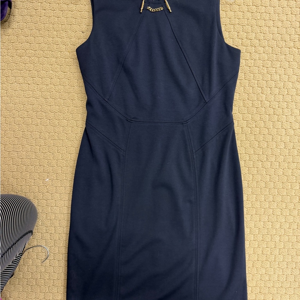 Ivanka Trump Navy Sleeveless Mini Dress
